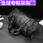 日本真皮大容量男包牛皮健身旅行包手提旅游包单肩包斜挎