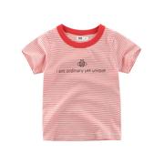 版新款2025夏季儿童短袖T恤条纹圆领上衣 小孩子衣服