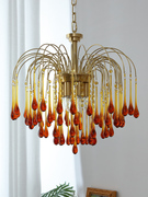 客厅主灯水晶吊灯法式灯具创意水滴设计师，网红大厅复古鼻涕灯
