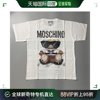 香港直发moschino女士白色小熊戴墨镜(戴墨镜)系列，t恤ev070255403001