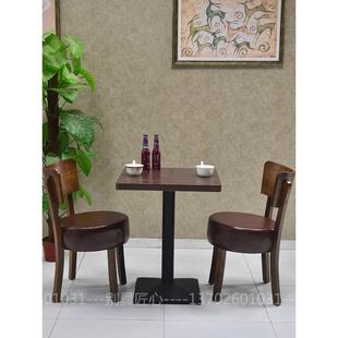 定制复古咖啡厅桌椅组合小吃店，奶茶店冷饮快餐，茶餐厅沙发桌椅组合