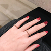 韩版简约麻花扭纹镀18k玫瑰金钛钢不掉色关节食指尾戒戒指女学生