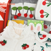 婴儿创意可爱小樱桃套装满月宝宝百天周岁新生日送礼物用品见面礼