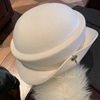 羊毛呢贝雷帽女秋冬季法式赫本风帽子卷边时尚，高级感礼帽渔夫帽