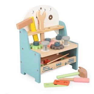 儿童木制多功能螺丝螺母拆装工具台工具篮过家家早教玩具