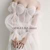 白色婚纱手套长款优雅网纱礼服手袖婚礼拍照造型臂袖新娘手套