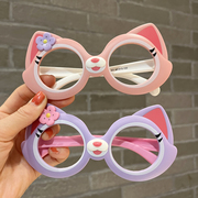 儿童眼镜框女童男童硅胶无镜片，眼镜可爱卡通配饰潮时尚框架