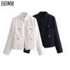bbwm欧美女装纯色立领，气质纹理西装外套8001513251