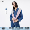 lily2024春女装趣味设计感绣花时尚，宽松垂感天丝长袖牛仔衬衫