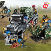 导弹发射车装甲益智拼装玩具军事系列卡车模型拼插积木礼物男孩子