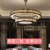 新中式酒店会所餐厅包厢圆形欧式包房水晶灯具，饭店豪华包间大吊灯