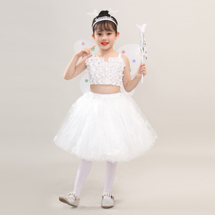 儿童环保衣服diy创意，制作白色舞台公主，裙亲子女童时装秀走秀表演