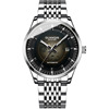 冠琴品牌男镂空全自动钢带瑞士手表机械夜光休闲日历国产腕表