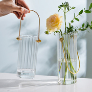 北欧ins风简约透明玻璃花瓶，水养鲜花家居摆件，客厅插花迷你装饰品