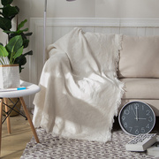 白色菱形暗花沙发毯沙发巾欧式防滑布艺沙发垫沙发套全包盖毯