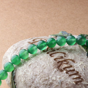 4-12mm天然绿玛瑙散珠子圆珠 串珠手链水晶半成品diy手工饰品材料