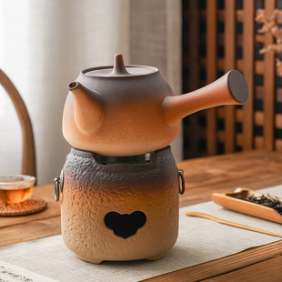 家用户外野外陶瓷酒精炉碳炉煮茶器烧水壶温茶炉茶壶套装底座双用