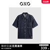 gxg2024年夏季休闲明线，简约男士牛仔衬衫短袖，衬衫男款