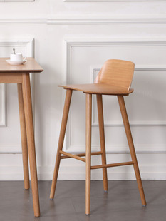 北欧实木吧椅凳吧台设计师创意，简约咖啡厅高脚凳奶，茶店个性ins椅