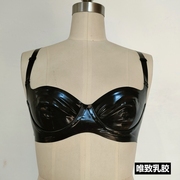Latex bra纯天然乳胶女士内衣文胸胸罩乳罩钢圈肩带可拆卸黑色