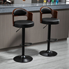 酒吧椅现代简约吧台椅欧式复古高脚凳实木靠背升降旋转前台凳