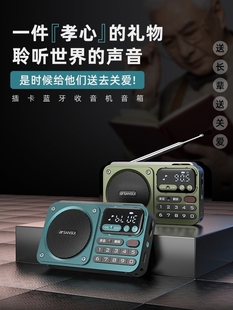 山水F22便携式FM收音机蓝牙录音机插卡听书机国学故事机数字选歌