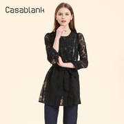 Casablank卡莎布兰卡欧根纱绣花中长款外套风衣女C15106006