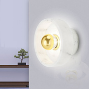 设计师款北欧后现代简约大理石金色LED灯客厅卧室床头镜前壁灯