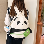 可爱熊猫包包卡通动物双肩包女孩(包女孩，)出游背包，软妹学生上课包迷你(包迷你)书包