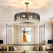 灯太太水晶吊灯后现代轻奢客厅，y灯圆形大厅，吊灯简约现代大气奢华