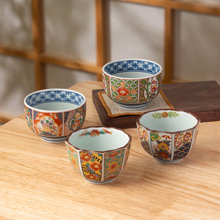 美浓烧日本进口釉上彩金斓手复古宫廷风轻奢彩瓷茶杯个人专用茶具