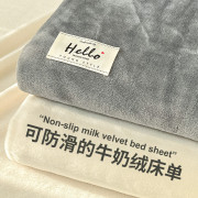2023牛奶绒珊瑚绒床单单件家用加绒枕套三件套加厚法兰绒冬季