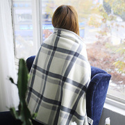 小毛被毯子加厚冬季办公室午睡毯披肩盖毯两用披风盖腿午休单人大