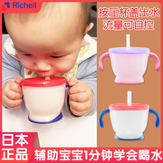Richell利其尔吸管杯宝宝学饮杯婴儿童6个月训练杯喝奶水戒奶瓶杯