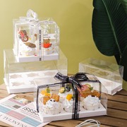 纸杯蛋糕包装盒透明6粒4粒加高马芬杯子，手提打包盒子女神甜品包装