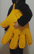不忧郁的巴掌异形原创设计可爱手掌黄色帆布单肩斜挎背包