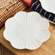 盘子6个装陶瓷菜盘子家用中式餐具简约花式异形盘白瓷碟子酒店用