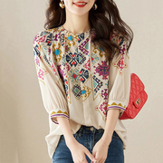 韩国雪纺衬衫女夏季宽松时尚大码气质减龄洋气，小衫中袖七分袖上衣