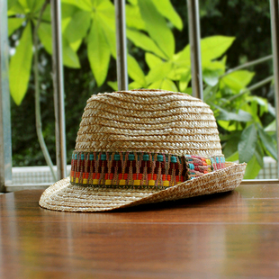 度假休闲时尚复古小礼帽，英伦草帽沙滩，帽子女海边夏季小圆点遮阳帽