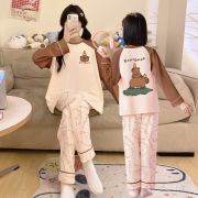 亲子睡衣母女长袖纯棉套装春秋季新款儿童大童卡皮巴拉女孩家居服