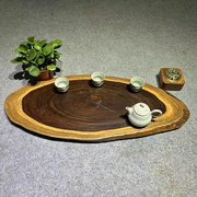 黑檀木茶盘家用随型干泡台原木整块茶海原木根雕茶桌排水自然边樱