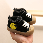 保暖婴儿鞋子0-6-24个月加绒，宝宝棉鞋学步鞋，笑脸饼干鞋男女童短靴