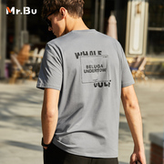 MrBu布先生个性贴布印花短袖T恤男 春夏纯棉潮酷打底T恤 GT01123