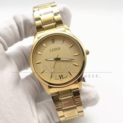 雷尔男女全钢手表时尚，镶钻面不锈钢防水腕表，日本2035机芯