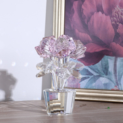 梳妆台摆设家居装饰品水晶玫瑰花，欧式浪漫婚房卧室房间创意小摆件