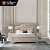威灵顿 美式轻奢真皮床1.8米卧室双人床简约白色欧式婚床A602-102