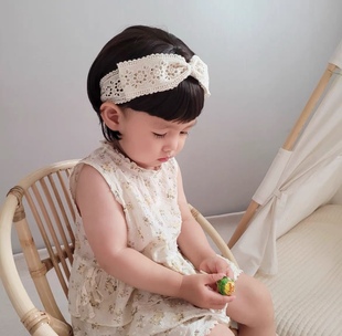 韩国进口可爱婴儿发带儿童淑女，镂空蕾丝花朵，发饰周岁照头饰