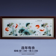 陶瓷画瓷板画山水花鸟壁画客厅，中式仿f古粉彩装饰1.9米大款式1