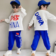 童装男童秋款国潮休闲运动中国套装，春秋装中小童儿童潮流长袖两件