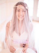 高清长头纱韩国新娘婚纱拖尾森系拍照道具裸纱超仙素纱盖头软纱